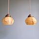 Pair of Art Deco marbled opaline pendant lights, 1920s-30s
