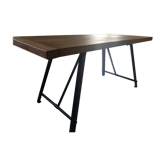 Table style industrielle chêne massif et acier