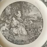 2 assiettes Régence Sarreguemines 1900