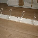 Metal and wood wall coat rack