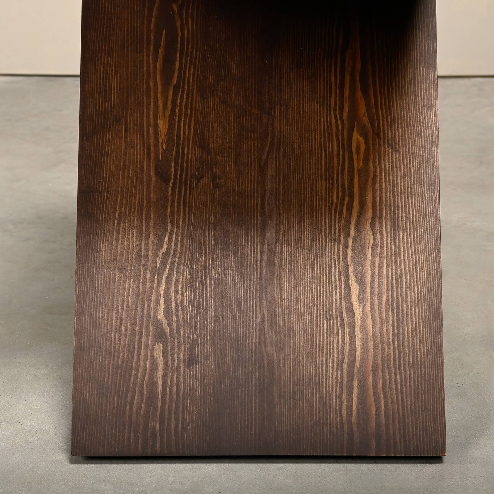 Gerrit Rietveld Zig Zag Chair is dark brown stained wood
