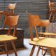 Set of 5 all-wood chairs published by Ton 1960