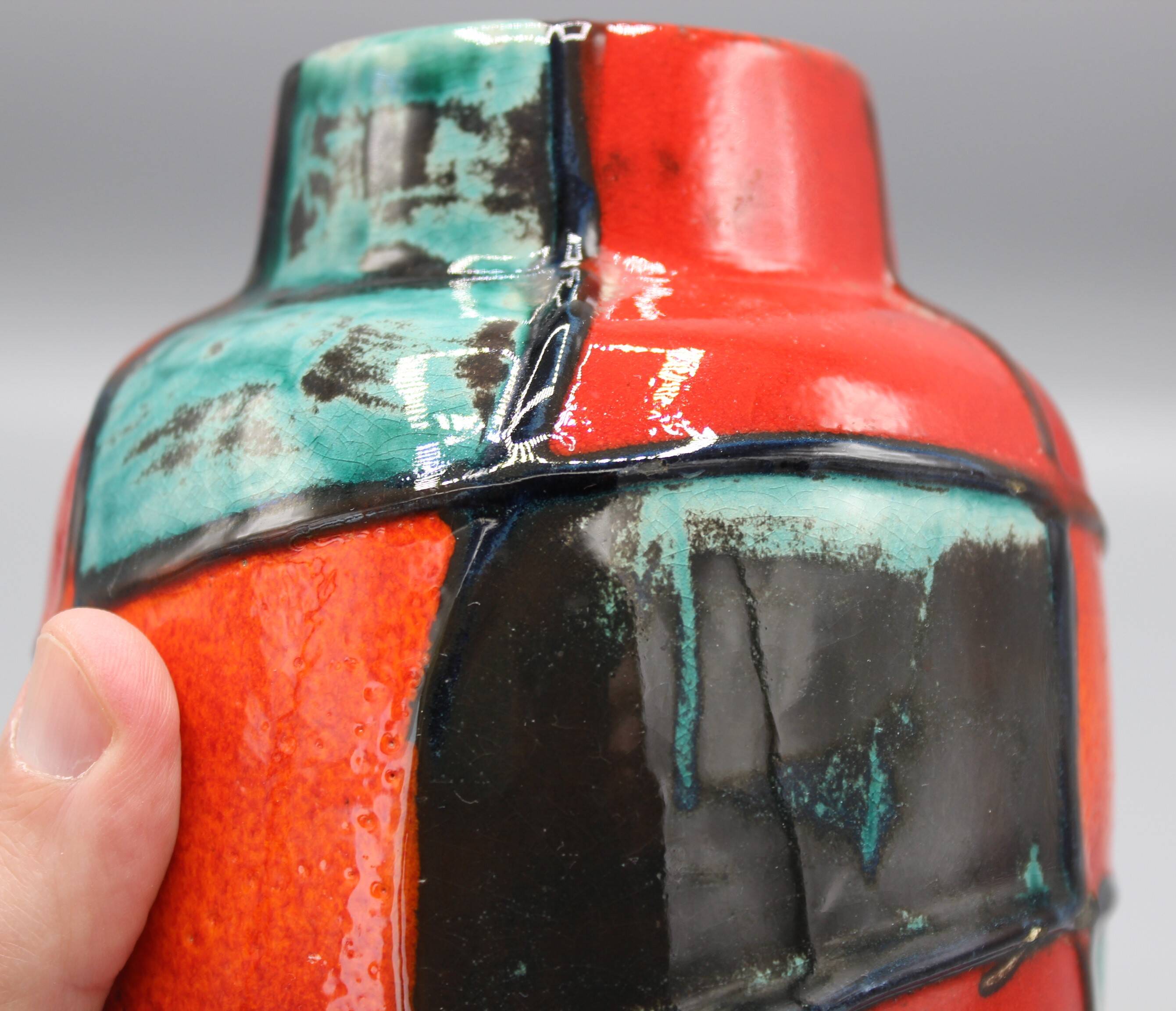 Old german vase vintage design west germany keramik harlekin 60's