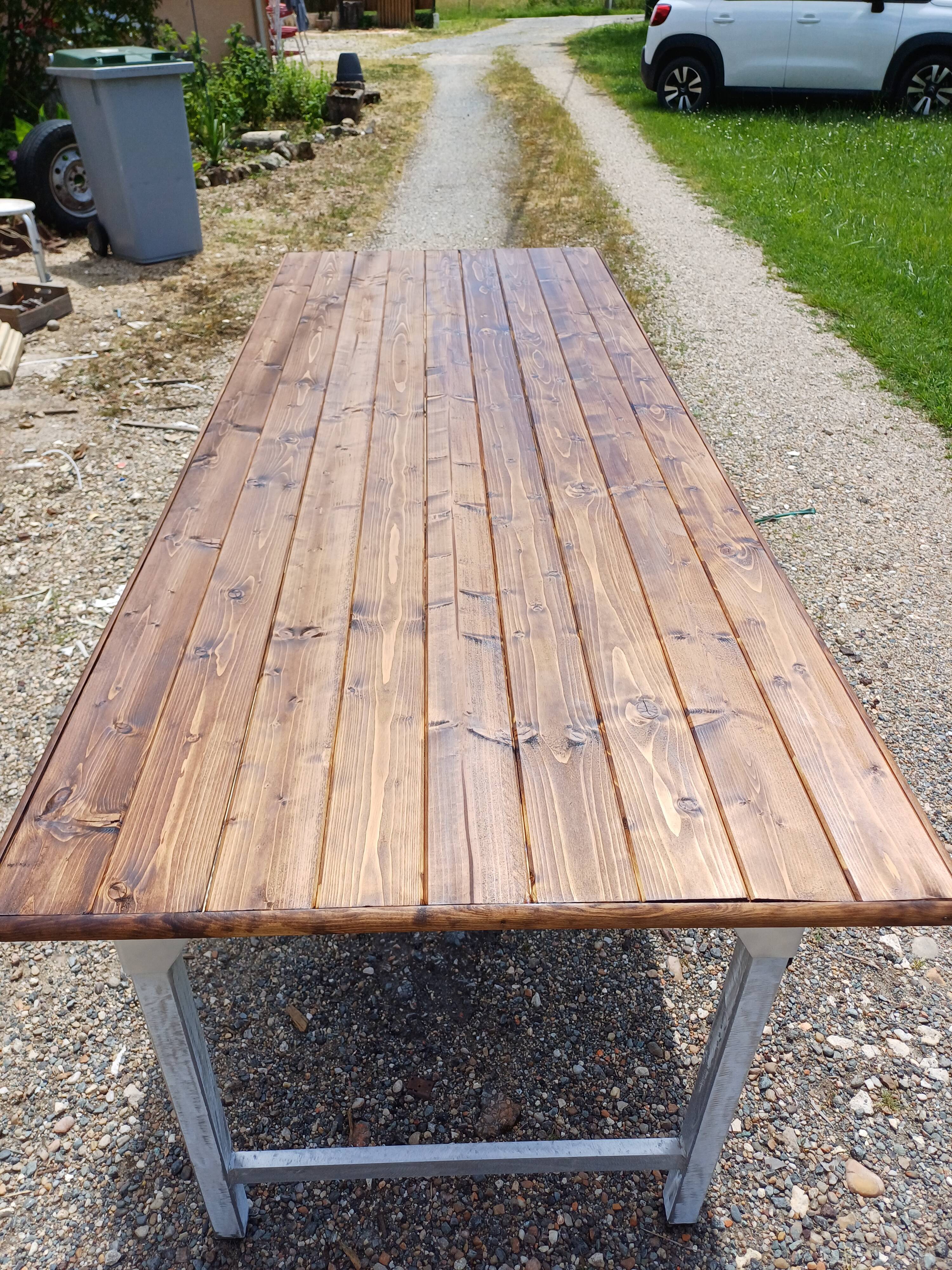 Table Insutrielle en Aluminium et Bois