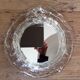 Round mirror with glass frame, 80s, 28cm