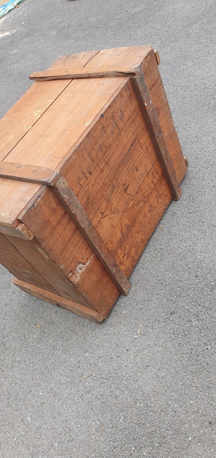 Large wooden transport crate