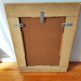 Vintage rectangular mirror in rattan, 1970.