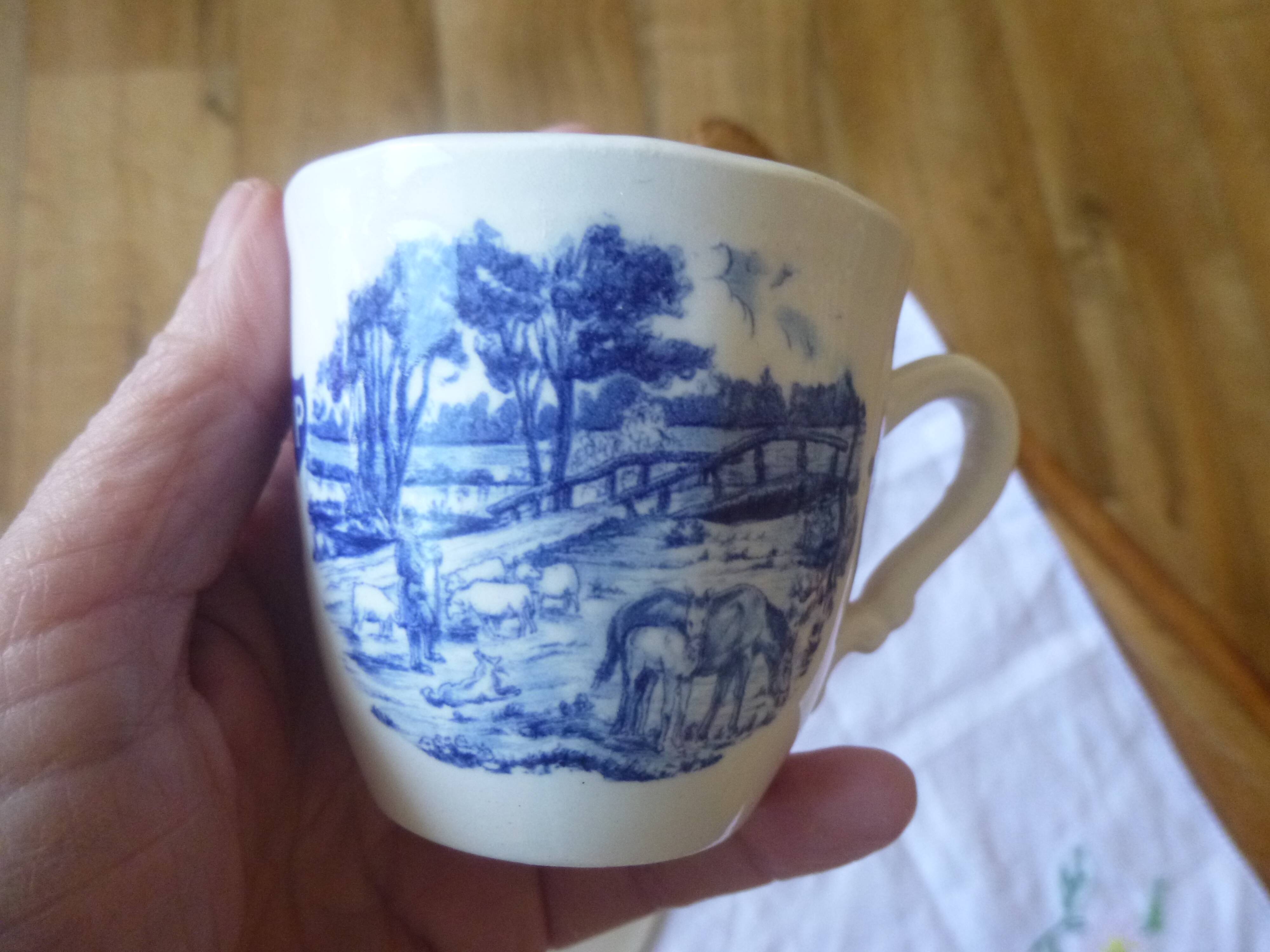 Sarreguemines BP coffee cup and saucer