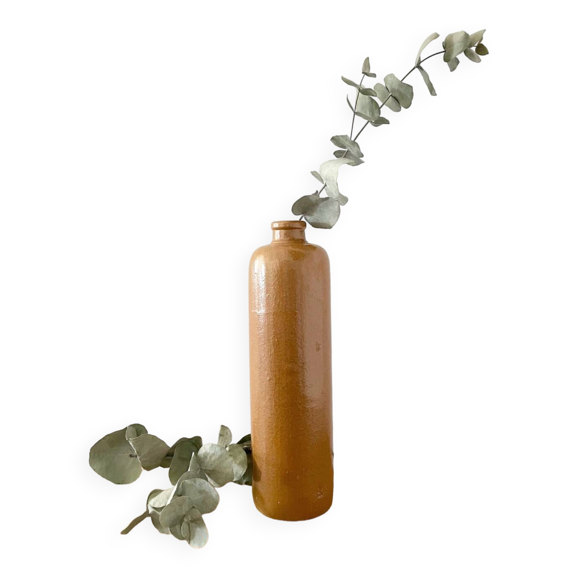 Old stoneware bottle with logo