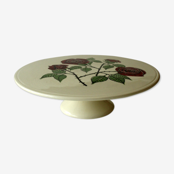 Ceramic cake plate on foot, vintage from the 1950s