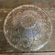 Coupe à Fruits Ancienne Plat En Verre Moulé Décor Ciselé Vintage #D660
