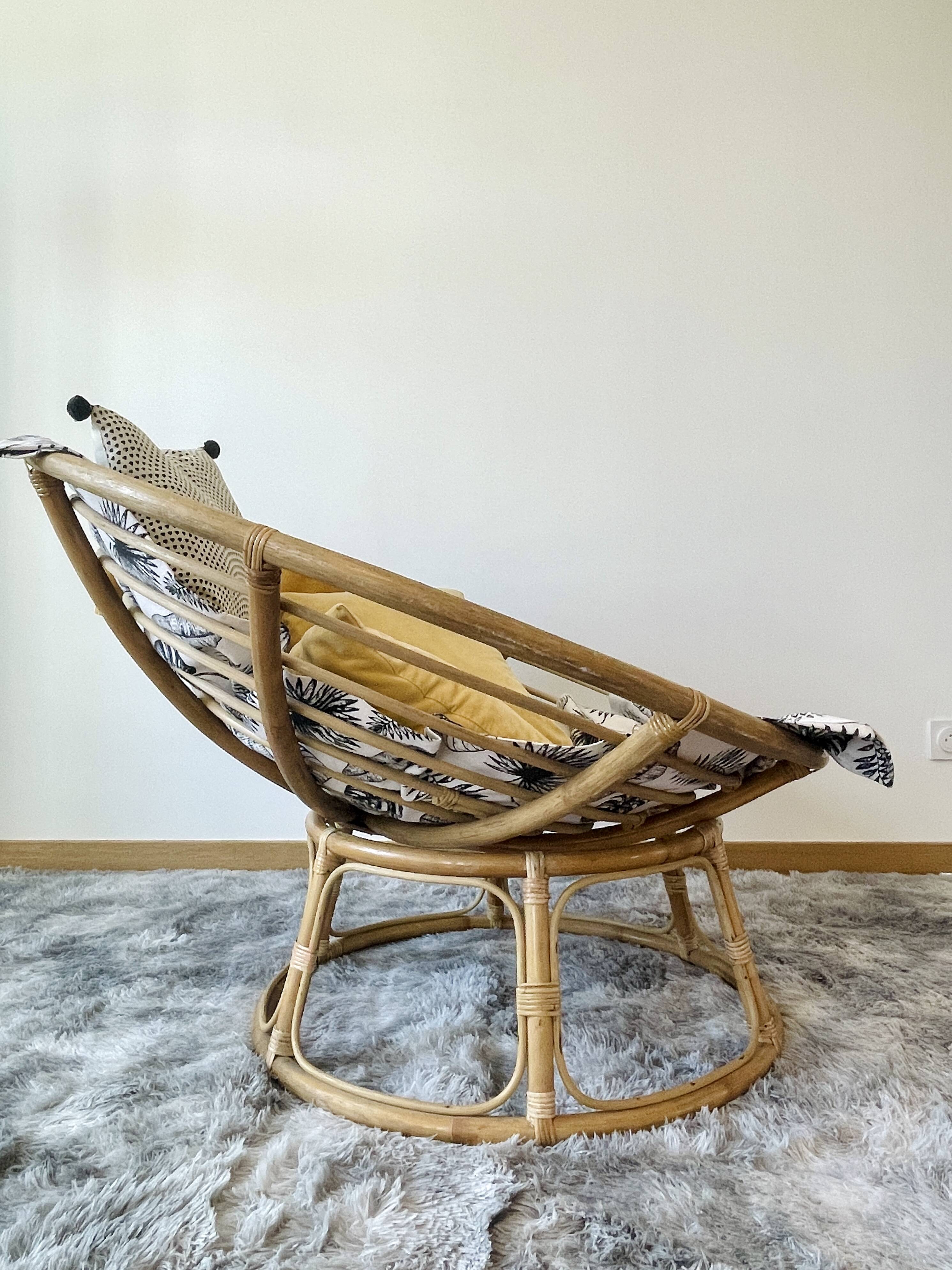 Papasan armchair or rattan loveseat