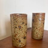 Pyrite stoneware vases