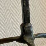 Brutalist candlestick in struck steel 1980