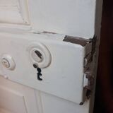 Communication door H220xW80.5cm, old panelled with moulding.