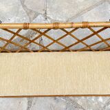 Vintage rattan wall shelf