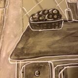 Painting depicting a stove