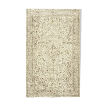 Tapis beige turc en laine tissé à la main 165 cm x 267 cm