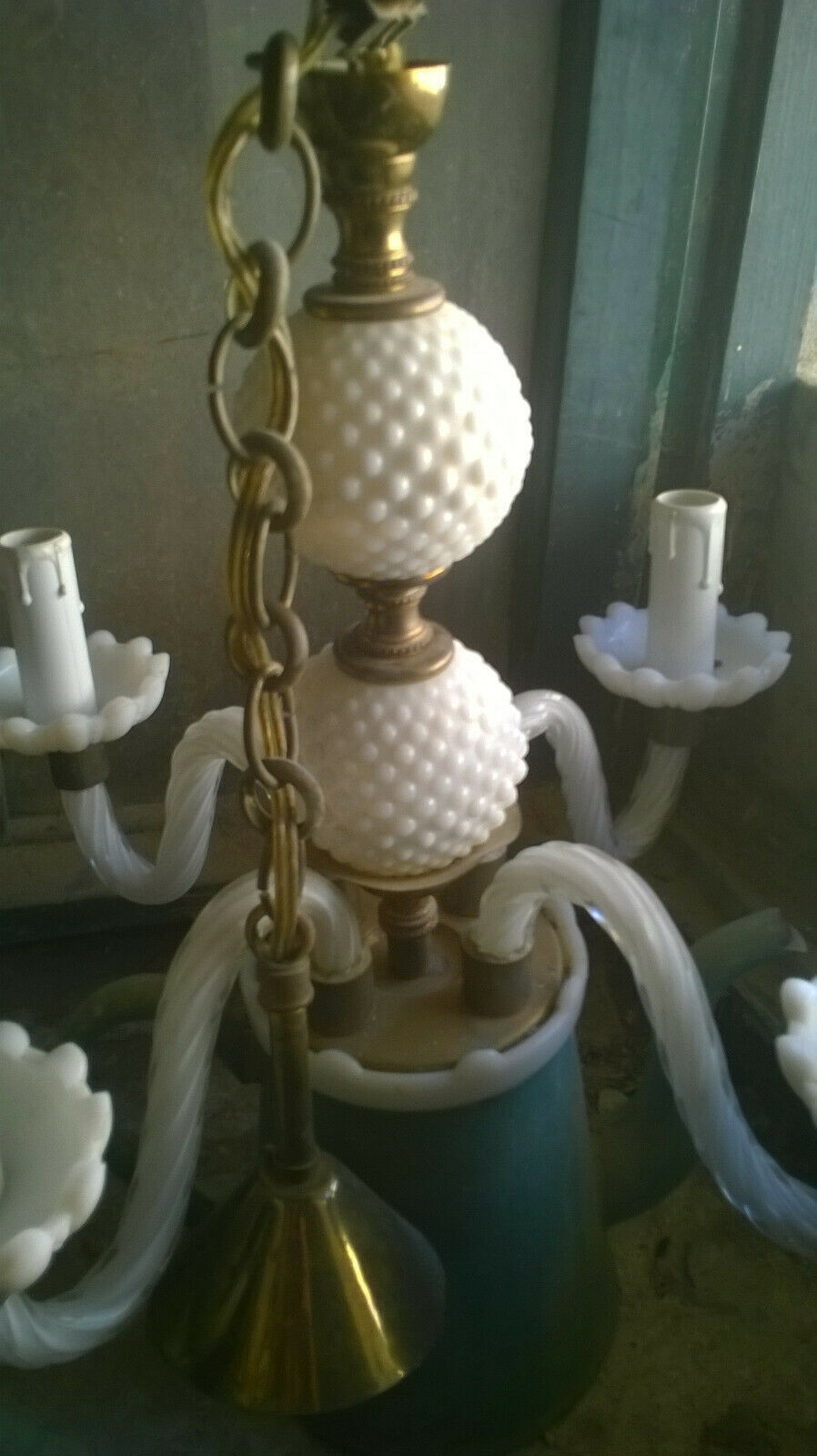 Vintage opaline chandelier