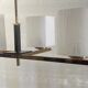 Chandelier in brass and lacquered metal 50s 60s