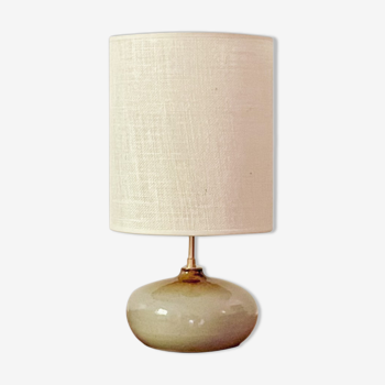 Glazed stoneware and woven jute lamp