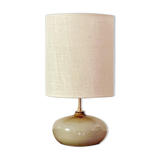 Lampe grès vernissé et jute tissée