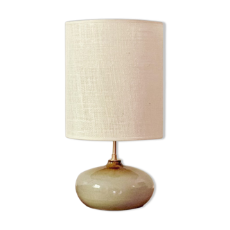 Lampe grès vernissé et jute tissée