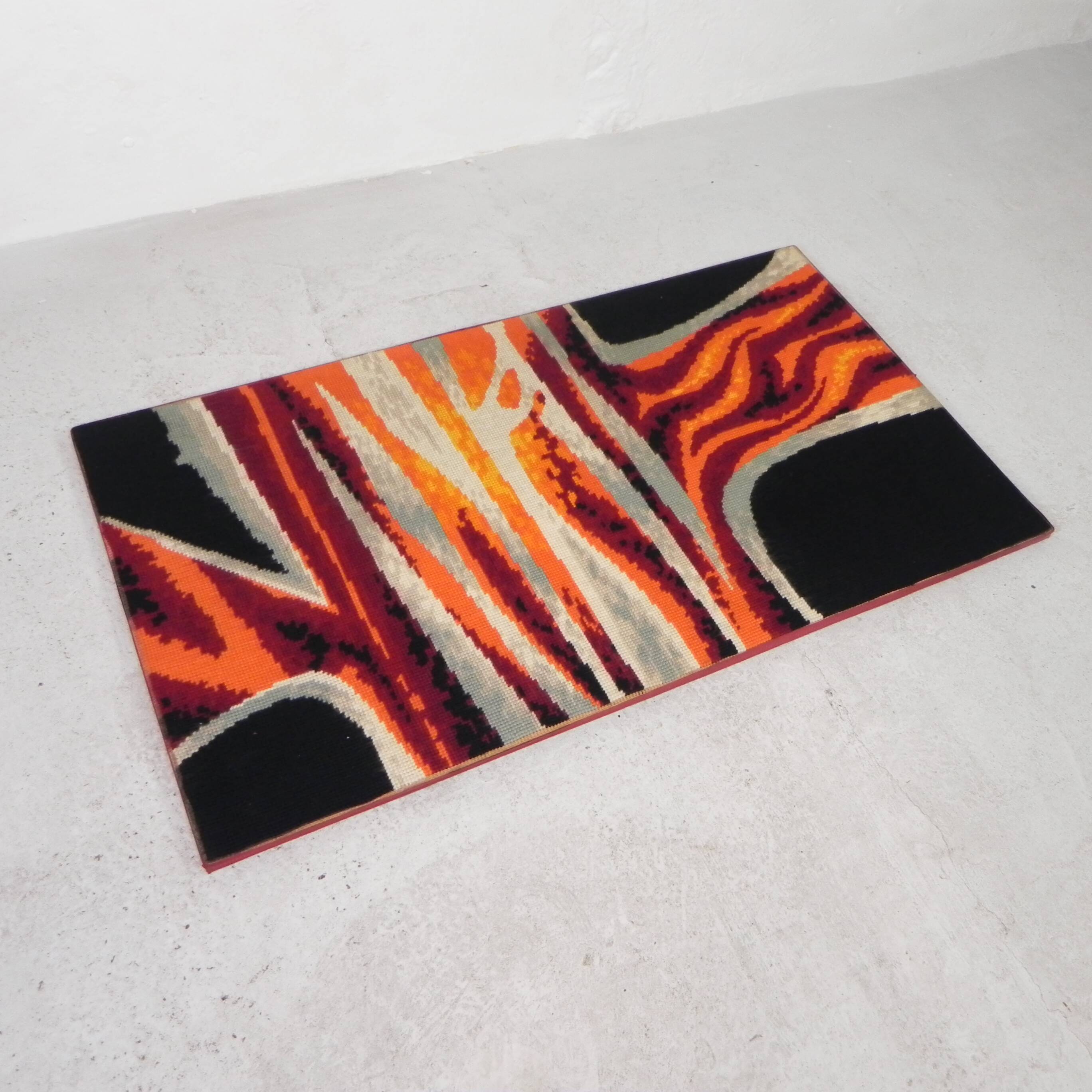 Vintage wall hanging, tapestry Fire 76 x 135 cm, 70s