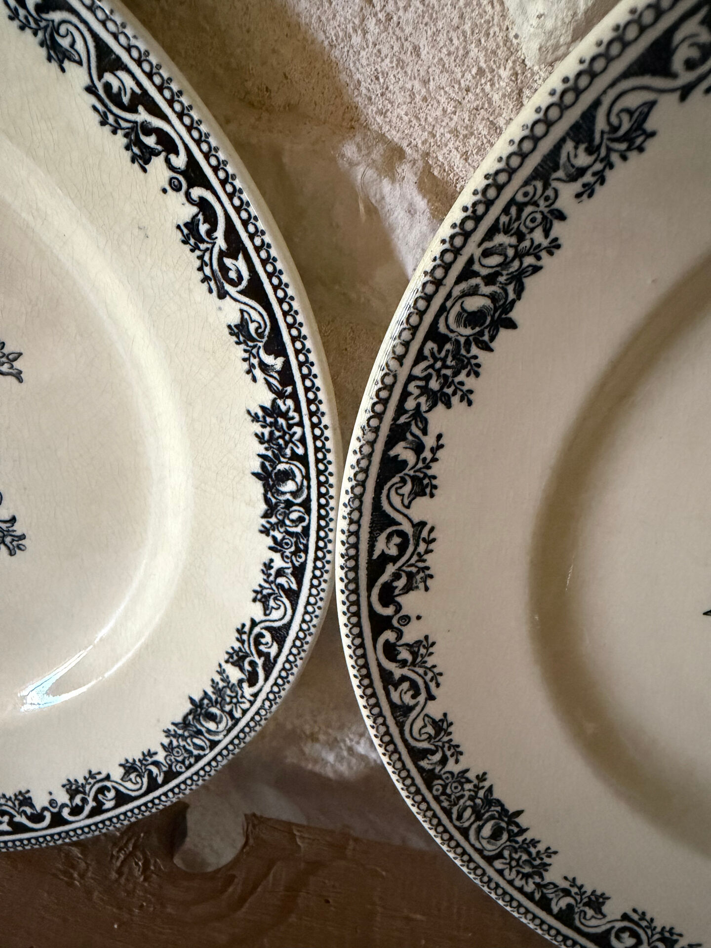 Service flat plates Jules Vieillard Bordeaux in ironstone