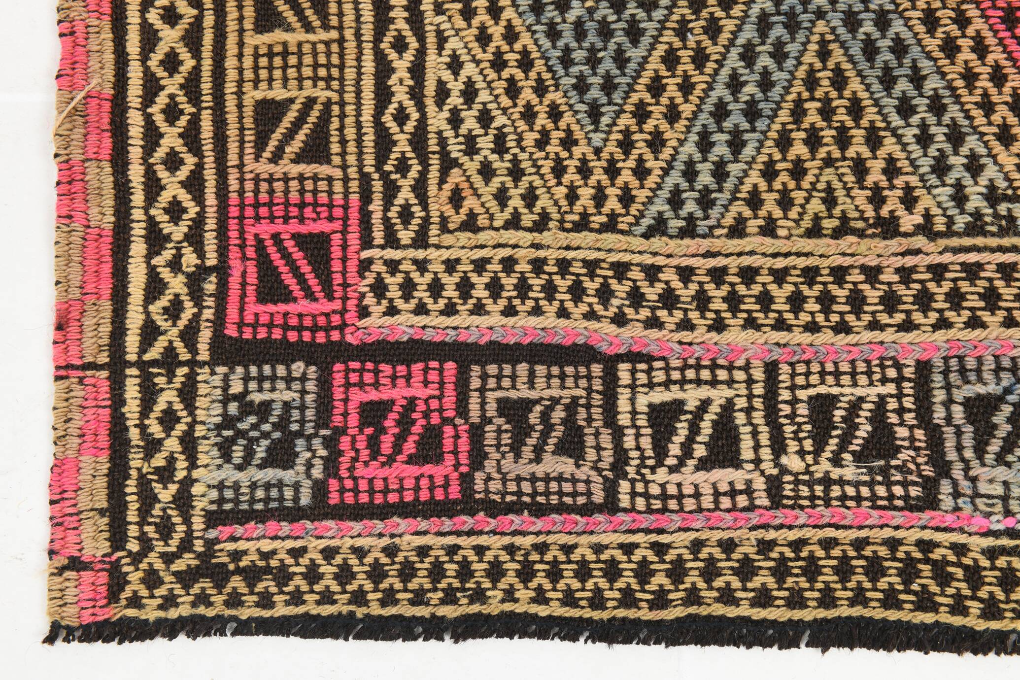 Yellow & Brown Tribal Vintage Kilim Rug, 184x246Cm