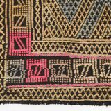 Yellow & Brown Tribal Vintage Kilim Rug, 184x246Cm