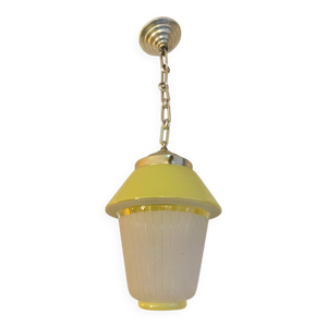 Suspension opaline jaune,