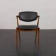 Chaise vintage en palissandre Kai Kristiansen modèle 42 en cuir aniline noir, Danemark 1960