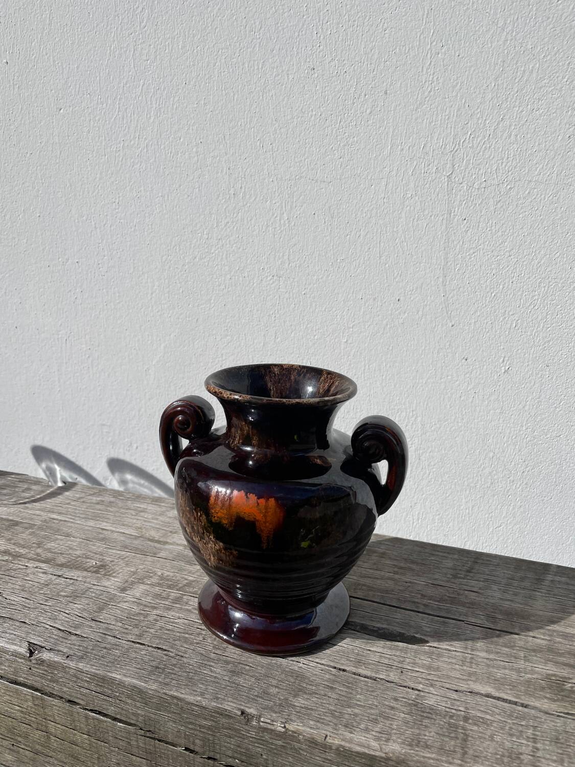 Art Deco brown ceramic vase