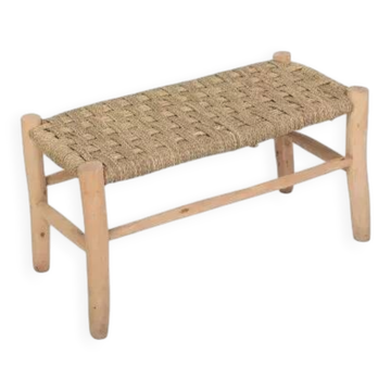 Banc marocain en bois de citronnier - Banquette tressée