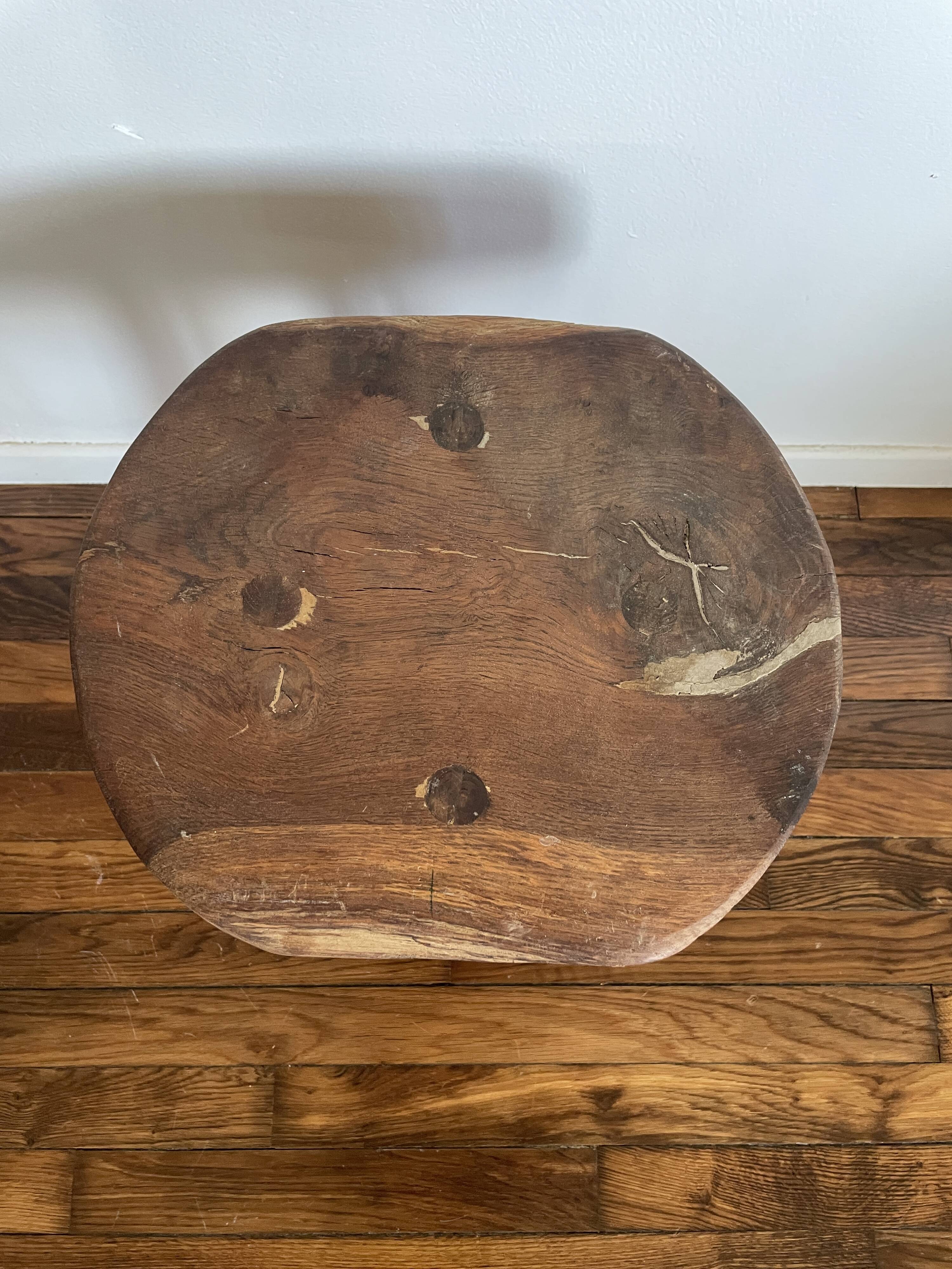 Brutalist Wooden Stool