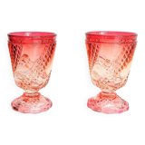 Baccarat Serpentine cut crystal glasses in gradient colors