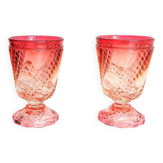 Verres Baccarat Serpentine cristal taillé couleurs dégradées