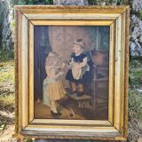 Table "little girls with cats"