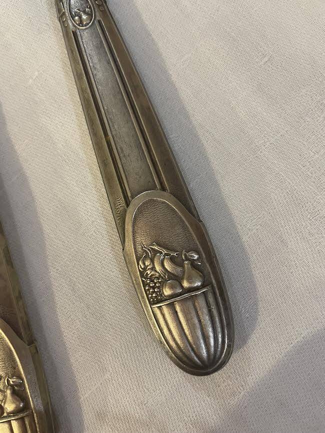 Art Deco silver and steel carving set L and H