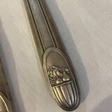 Art Deco silver and steel carving set L and H