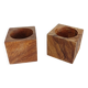 Set of 2 olive wood egg cups