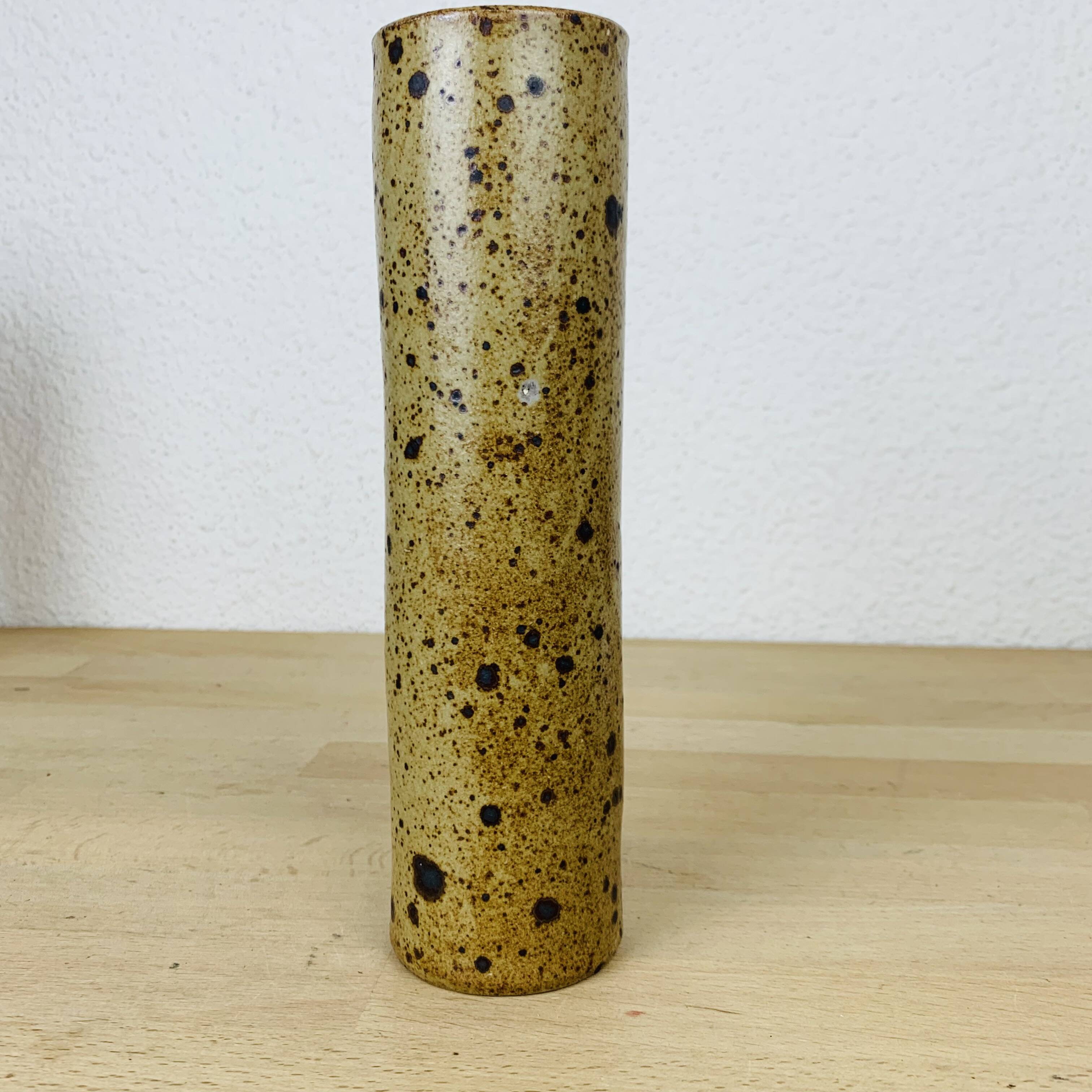 Vintage stoneware roll vase