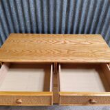 Commode osier rotin vintage