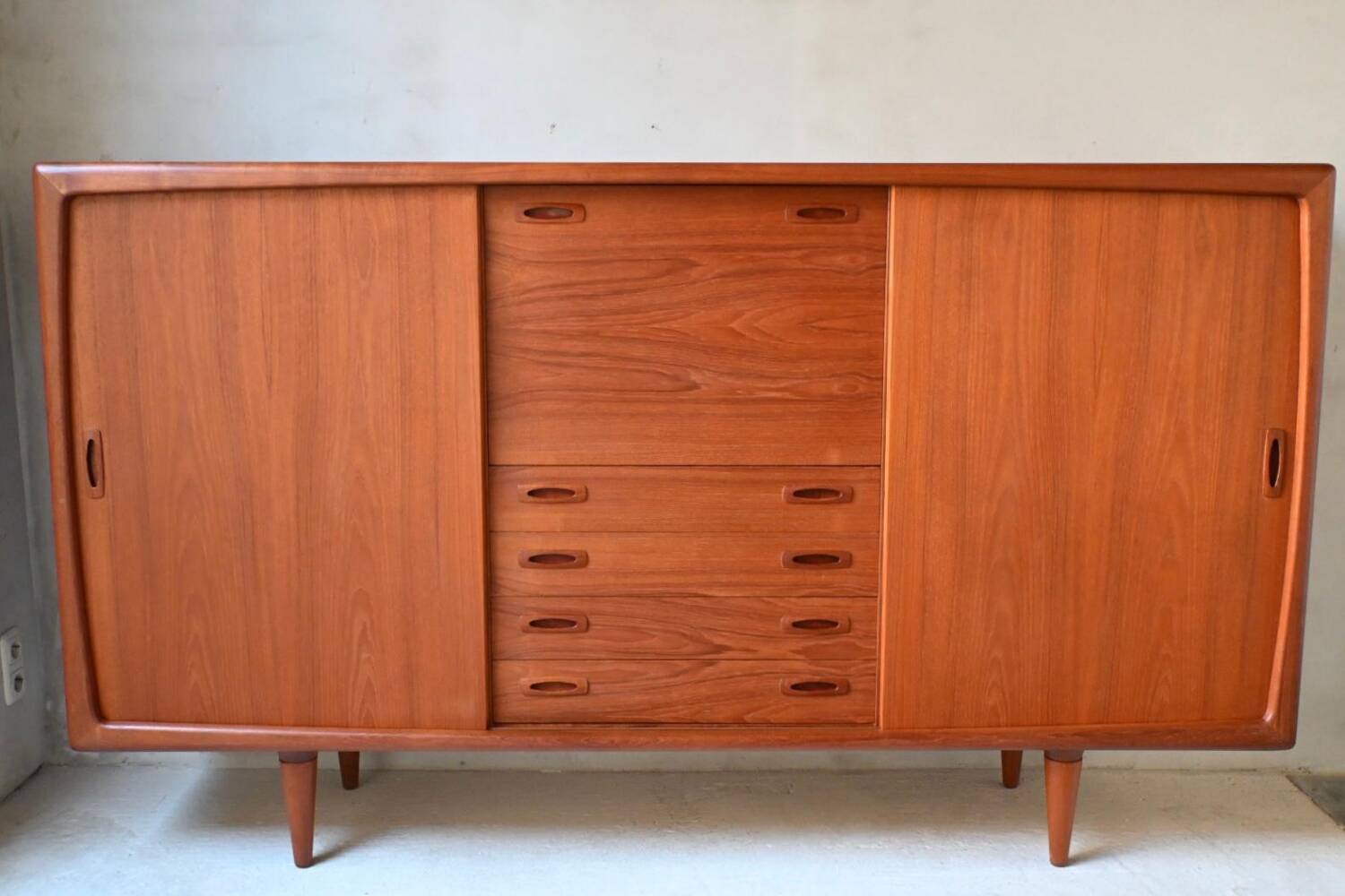 Danish Deaign Highboard by H.P. Hansen in Teak