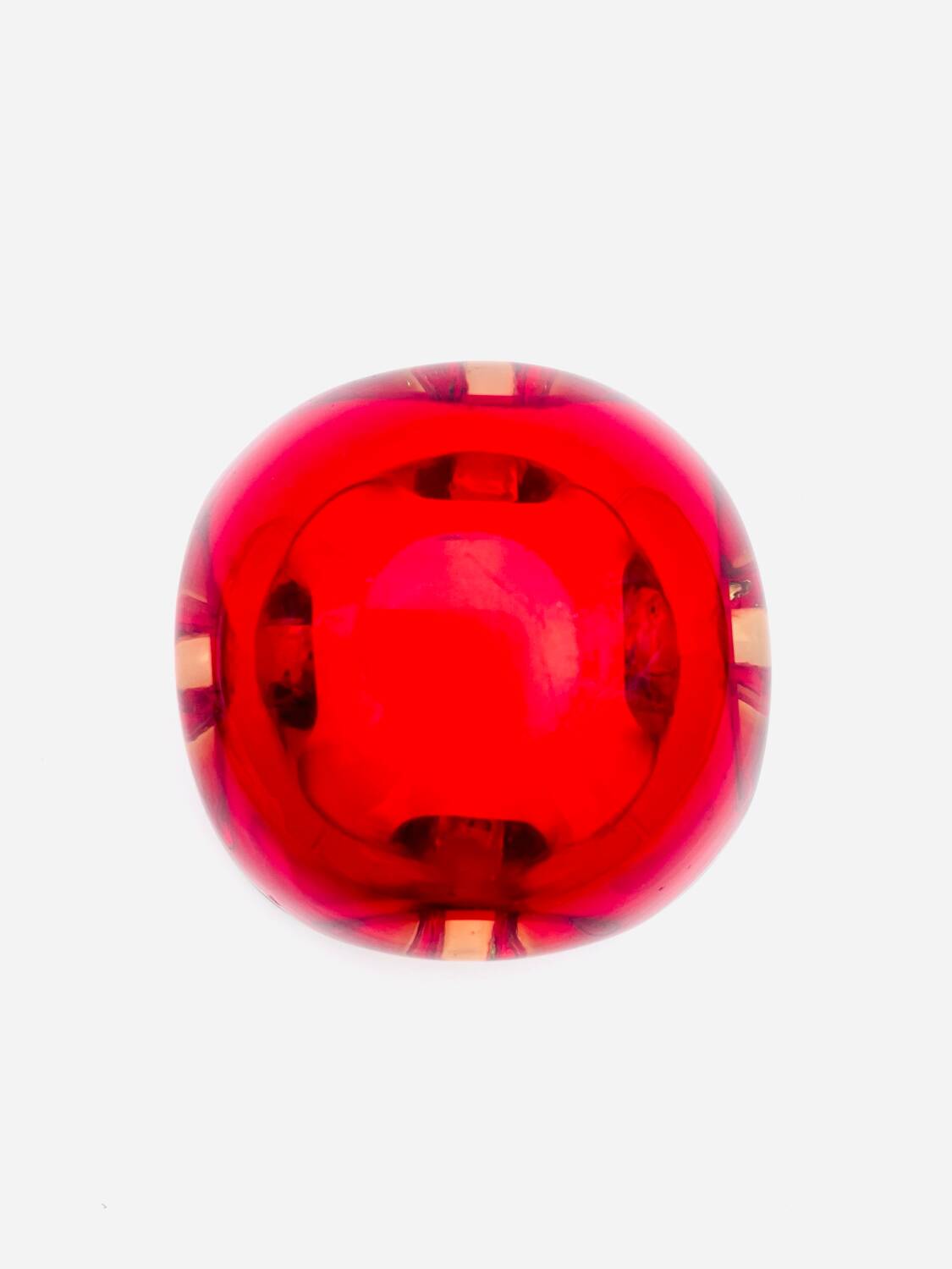 Murano Sommerso Red & Yellow Dish - Flavio Poli - circa 19