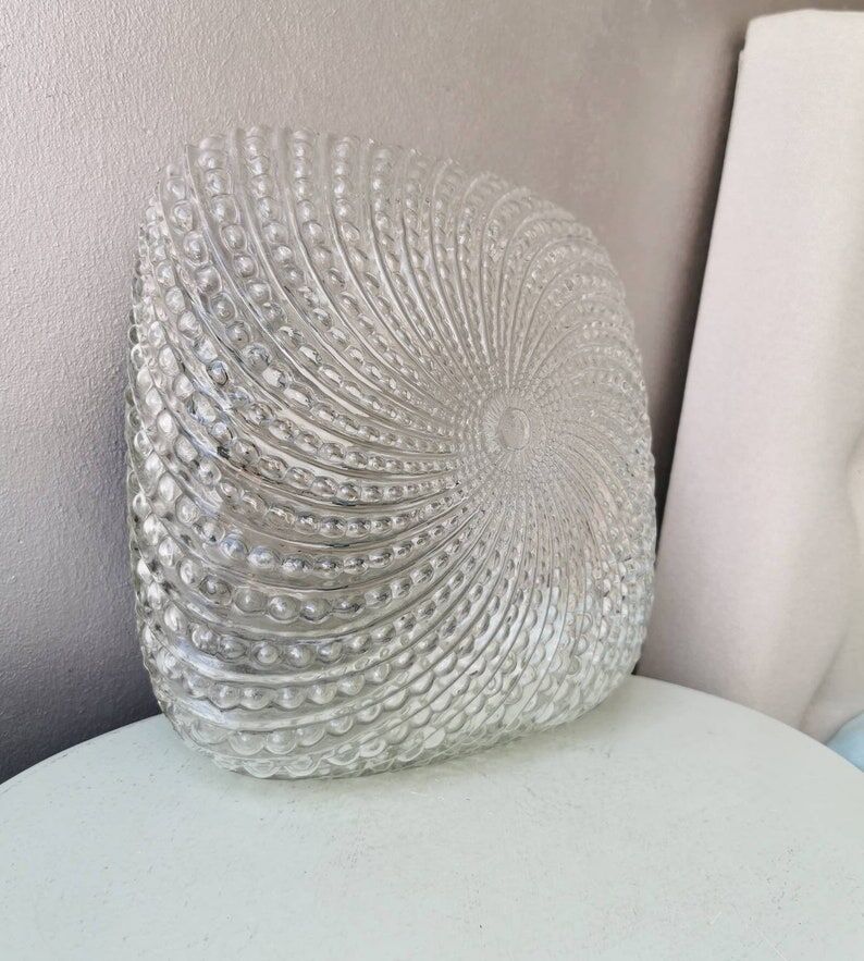 Square glass ceiling lamp, 1970