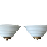 Pair of Vianne opaline wall lights