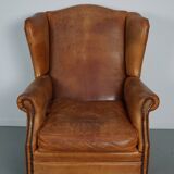 Vintage Dutch cognac coloured leather club chair