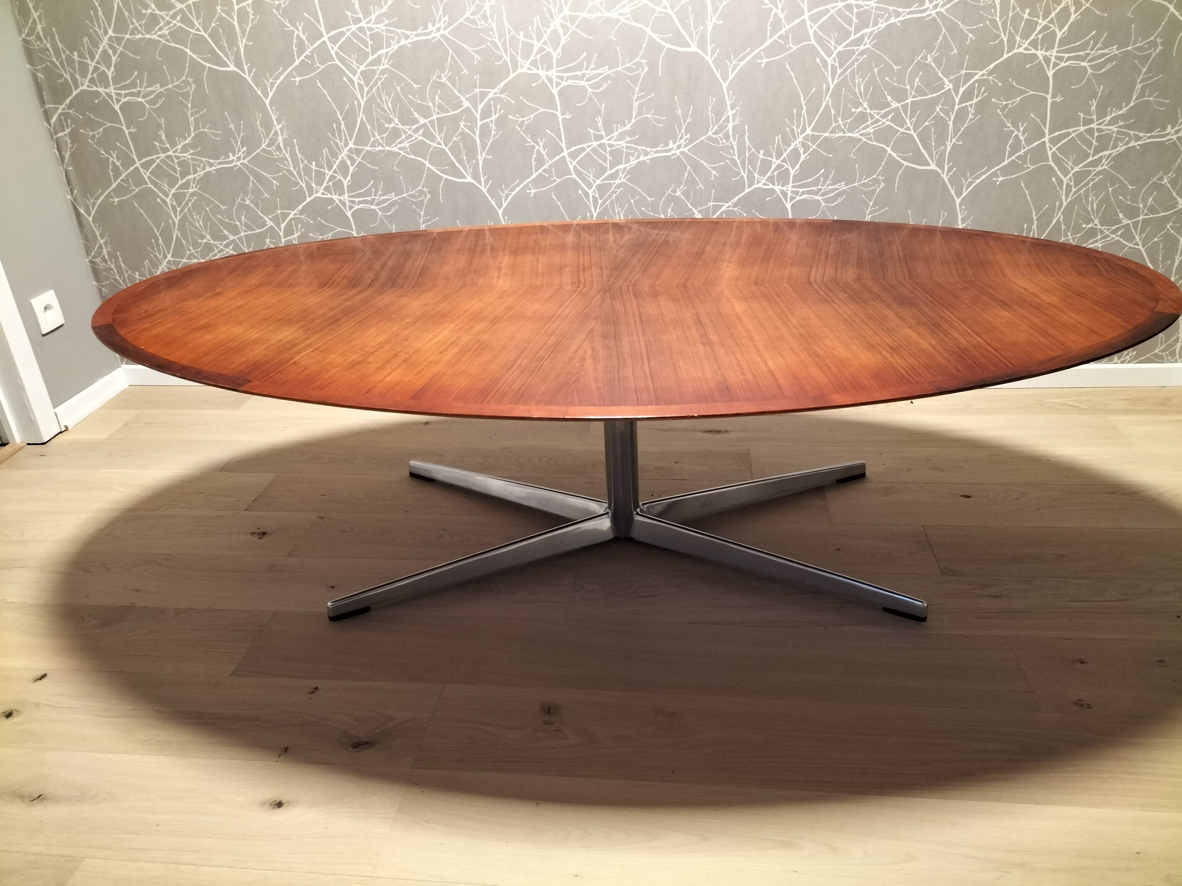 Coffee (or high) oval wooden table